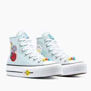 Chuck Taylor Converse All Stars Lift Platform Smiles High Top Sneakers Size 10